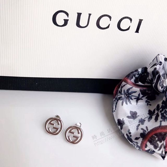 GUCCi飾品 古馳進口s925純銀 Gucci雙G圓耳釘  zgbq1201